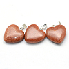 Heart Synthetic Goldstone Pendants X-G-Q438-13-2