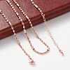 Brass Singapore Chains Necklaces for Women NJEW-D302-38RG-1