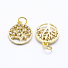 Brass Micro Pave Cubic Zirconia Charms ZIRC-L070-06-3