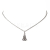 Alloy Tassel Pendant 304 Stainless Steel Mixed Chain Necklaces NJEW-JN05882-2