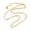 Rack Plating 304 Stainless Steel Paperclip Chain Necklaces X-NJEW-Q348-01G-1-2