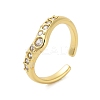 Brass Pave Cubic Zirconia Cuff Rings RJEW-U012-02G-02-1