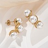 304 Stainless Steel Round Stud Earrings EJEW-L287-065G-3