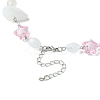 Alloy Heart Pendant Necklace with Bowknot NJEW-FZ00008-5