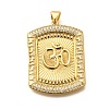 Rack Plating Brass Micro Pave Cubic Zirconia Pendants KK-L226-025G-1