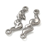 Anti-Tarnish 304 Stainless Steel Textured Irregular Stick Connector Charms STAS-Q334-63P-2