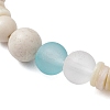 2Pcs 2 Styles Bohemia Style Natural Fossil & Freshwater Shell & Glass Beads Stretch Bracelets for Women BJEW-JB11865-4