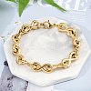 304 Stainless Steel Infinity Link Chain Bracelets for Women Men BJEW-F488-53B-G-1