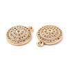 Brass Micro Pave Clear Cubic Zirconia Pendants KK-E071-16KCG-3