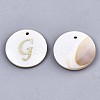 Natural Freshwater Shell Pendants SHEL-N027-04G-1