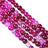 Natural Striped Agate/Banded Agate Bead Strands X-G-K166-13-6mm-03-5