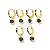 Cubic Zirconia Flat Round Dangle Hoop Earrings EJEW-E270-35G-02-3