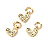 Brass Micro Pave Cubic Zirconia Charms ZIRC-F111-08G-03-1