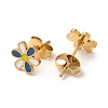 Ion Plating(IP) 304 Stainless Steel Stud Earrings with Colorful Enamel EJEW-Q783-08G-2