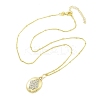 Brass Micro Pave Clear Cubic Zirconia Satellite Chain Locket Pendant Necklaces for Women NJEW-M009-03G-B-3