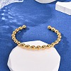 304 Stainless Steel Beads Cuff Bangles for Women BJEW-G749-18G-3