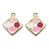 Rack Plating Alloy Enamel Pendants ENAM-T011-124-2