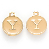 Golden Plated Alloy Enamel Charms X-ENAM-S118-06Y-1