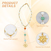 Natural Gemstone & Alloy Sun Pendant Car Hanging Ornaments HJEW-DR00027-3