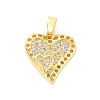 Rack Plating Brass Micro Pave Cubic Zirconia Pendants KK-M082-03G-1