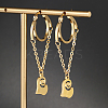 Stylish 201 Stainless Steel Heart Pendant Hoop Earrings LI4623-5