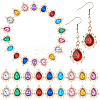 72Pcs 9 Colors Alloy Glass Pendants FIND-DC0006-98-1