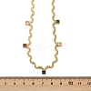 304 Stainless Steel Rope Chain Colorful Cubic Zirconia Tassel Necklaces for Women NJEW-V015-01G-B-2