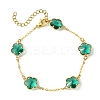 Glass Flower Link Bracelets BJEW-JB10219-02-1
