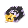 Hallowen Theme Glass Seed Beaded Pendants PALLOY-MZ00873-01-4