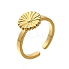 304 Stainless Steel Open Cuff Ring for Women RJEW-B109-01G-01-4