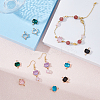 10Pcs 5 Colors Glass Connector Charms GLAA-HY0001-11-4