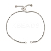 Non-Tarnish 304 Stainless Steel Box Chain Slider Bracelet Makings STAS-P360-03P-2