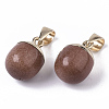 Top Golden Plated Synthetic Goldstone Pendants G-T131-03J-2