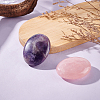 2Pcs 2 Styles  Natural Amethyst & Rose Quartz Palm Stones AJEW-GA0007-90B-4