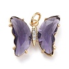 Brass Micro Pave Clear Cubic Zirconia Pendant ZIRC-P079-B02-05-1