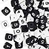 80Pcs 20 Styles Cube with Number Silicone Beads SIL-PA0001-22-7