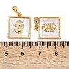 Brass Micro Pave Clear Cubic Zirconia Pendants KK-C109-07C-G-3