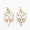 Brass Cubic Zirconia Pendants X-KK-R015-112G-1