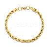 Ion Plating(IP) 5MM 201 Stainless Steel Rope Chain Bracelets for Women BJEW-R318-02G-1