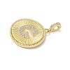 Brass Micro Pave Clear Cubic Zirconia Pendants KK-L253-17G-G-2