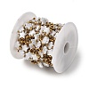 Handmade 304 Stainless Steel ABS Plastic Pearl Beaded Star Link Chains CHS-L032-01G-02-3