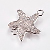 Brass Micro Pave Cubic Zirconia Links ZIRC-I018-10A-P-NR-1