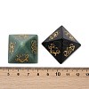 6Pcs Natural Obsidian & Red Jasper & Amethyst & Tiger Eye & Rose Quartz & Green Aventurine Orgonite Pyramid Display Decorations G-C186-05-4