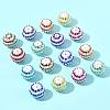 20Pcs 9 Colors Striped Resin Rhinestone Beads OACR-FS0002-35-7