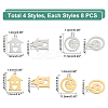 DICOSMETIC 32Pcs 4 Style 304 Stainless Steel Charms STAS-DC0009-28-2
