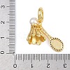 Brass Micro Pave Clear Cubic Zirconia Badminton & Racket European Dangle Charms KK-I352-13G-3