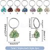 14Pcs 7 Style Chip Gemstone Keychain KEYC-FH0001-17-2
