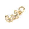 Brass Micro Pave Clear Cubic Zirconia Charms KK-G544-04G-03-2