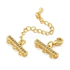 Rack Plating Brass Micro Pave Cubic Zirconia Chain Extender KK-A234-029A-G-2