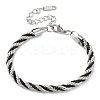 304 Stainless Steel Rope Chain Bracelets for Women BJEW-G712-14A-PEB-1